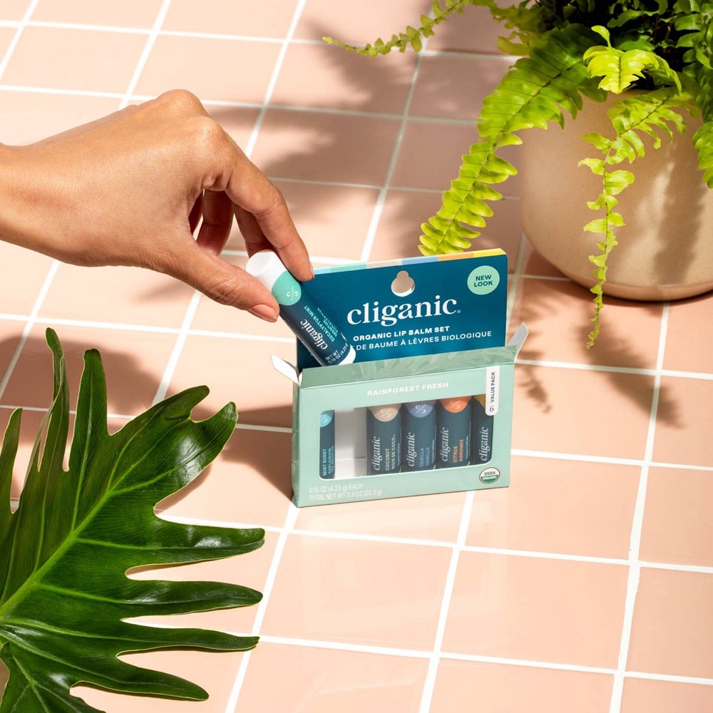 CLIGANIC ‘Rainforest Fresh’ Organic Lip Balm Set